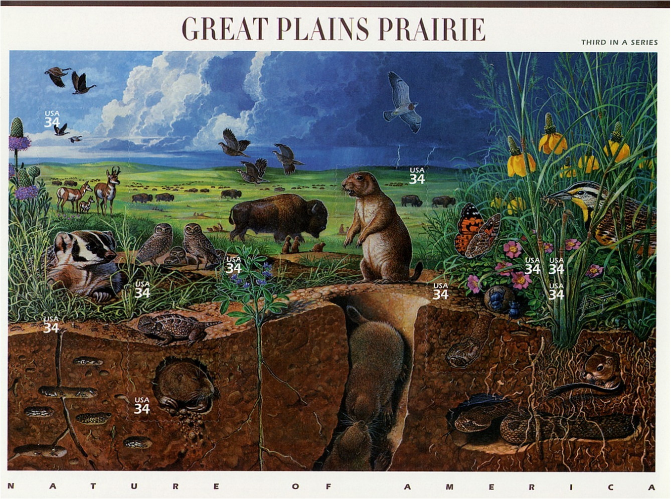 Great Plains Prairie stamp pane